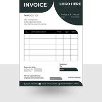 modern and simple invoice template design with black color vector