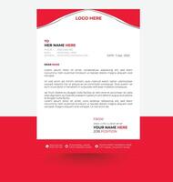 elegant white and red color letterhead design template vector