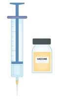 Vaccine and Syringe Science Design Illustration Diagram vector