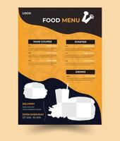 Modern Restaurant Menu design, menu design template with black and yellow color vector