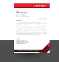 letterhead elegant red and black letterhead design template vector