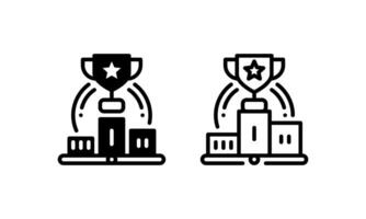 Winner Podium icon in outline and glyph style vector
