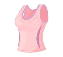 Pink athletic tank top with purple accents. Workout and sportswear concept. vector