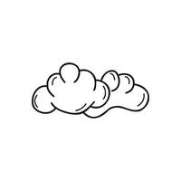 Black and white clouds single clipart in doodle style. vector