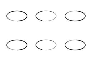 horizontal circulo forma Delgado línea grunge forma cepillo carrera pictograma símbolo visual ilustración conjunto vector