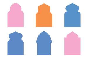 Islamic Arch Design Glyph silhouettes Design pictogram symbol visual illustration Colerful vector