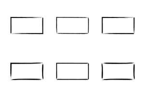 horizontal rectángulo forma Delgado línea grunge forma cepillo carrera pictograma símbolo visual ilustración conjunto vector