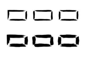 rectángulo forma grunge forma cepillo carrera pictograma símbolo visual ilustración conjunto vector