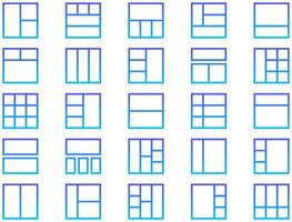 Layout Line Gradient Icon pictogram symbol visual illustration Set vector