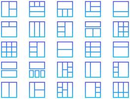 Layout Line Gradient Icon pictogram symbol visual illustration Set vector