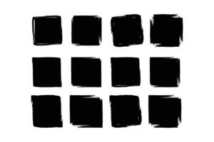 Square Shape glyph grunge shape Brush stroke pictogram symbol visual illustration Set vector