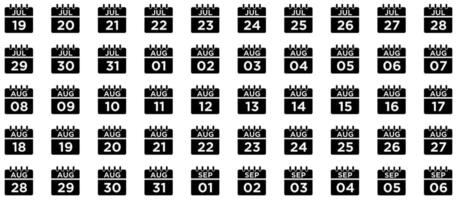 Calendar Glyph Icon pictogram symbol visual illustration Set vector
