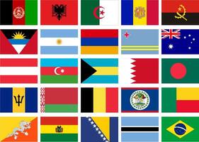World Flag Flat Icon pictogram symbol visual illustration Set vector
