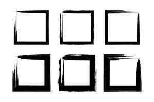 cuadrado forma negrita línea grunge forma cepillo carrera pictograma símbolo visual ilustración conjunto vector