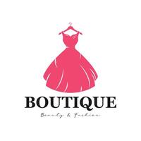 Dress boutique logo fashion illustration female body design vector