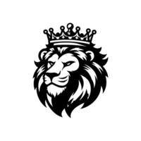 illustration of a logo of a lion head wearing a crown vector