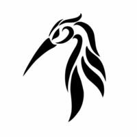 illustration graphics of tribal art design abstract crane head tattoo vector