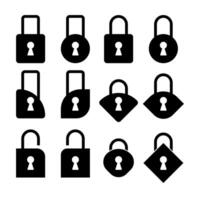 Padlock icon set vector