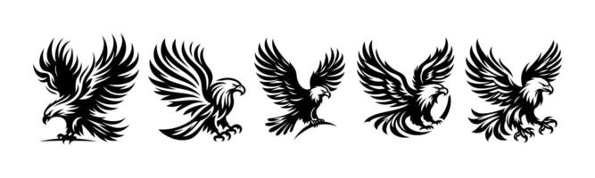 Collection of eagle design Illustrations vector