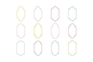 Islamic Vertical Frame Design Thin Line silhouettes Design pictogram symbol visual illustration Colerful vector