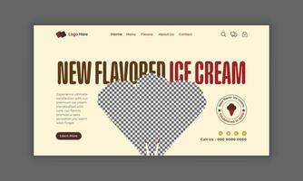 Ice cream website landing page, ice cream website home page, ice cream website header banner design, ice cream shop website hero section UI template vector