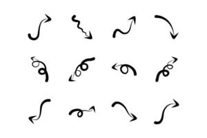 flechas dirección firmar pictograma símbolo visual ilustración conjunto vector