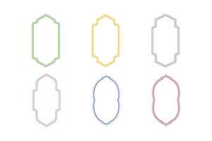 Islamic Vertical Frame Design double lines Outline Linear Colerful silhouettes Design pictogram symbol visual illustration vector