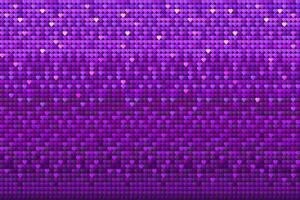 Purple Sequin Hearts Texture, Seamless Background. Shiny Valentines Paillettes Pattern, Glitter Holiday Backdrop vector