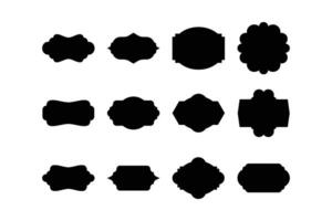 Label Frame Shape Glyph pictogram symbol visual illustration Set vector