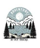 Adventure is out there lake t shirt design illustration vector