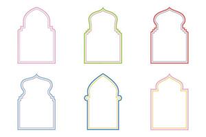 Islamic Arch Design dubble Line stroke silhouettes Design pictogram symbol visual illustration colerful vector