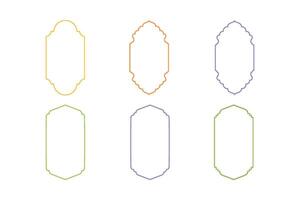 Islamic Vertical Frame Design Thin Line silhouettes Design pictogram symbol visual illustration Colerful vector