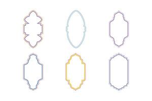 Islamic Vertical Frame Design double lines Outline Linear Colerful silhouettes Design pictogram symbol visual illustration vector