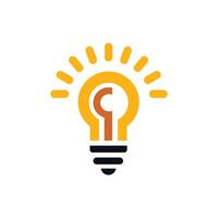 Lightbulb icon on light Idea symbol background vector