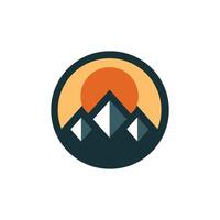 Minimalist mountain logo design icon template vector