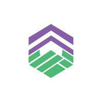 Minimalist logo featuring an abstract geometric shape that symbolizes the brand's core values icon vector
