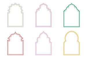 Islamic Arch Design dubble Line stroke silhouettes Design pictogram symbol visual illustration colerful vector