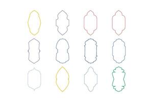 Islamic Vertical Frame Design Thin Line silhouettes Design pictogram symbol visual illustration Colerful vector