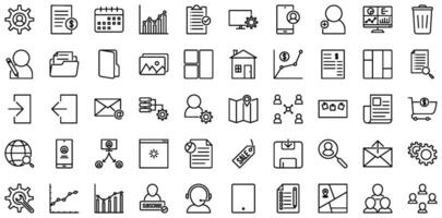 administración tablero línea icono pictograma símbolo visual ilustración conjunto vector