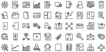 Admin Dashboard Line icon pictogram symbol visual illustration Set vector