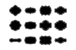 Label Frame Shape Glyph with line pictogram symbol visual illustration Set vector