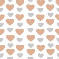 Seamless pattern with beige hearts on white background vector