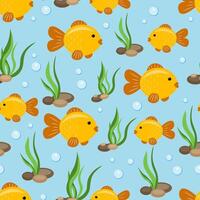 Seamless pattern with aquarium fish vector