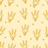 Seamless pattern with ears of wheat. Harvest vector