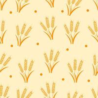 Seamless pattern with ears of wheat. Harvest vector