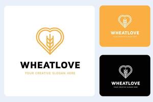 Love Wheat Logo Design Template vector