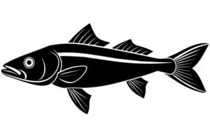 Common snook fish silhouette illustration isolated on a white background vector