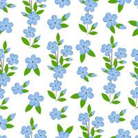 sin costura modelo con azul flores en blanco antecedentes vector