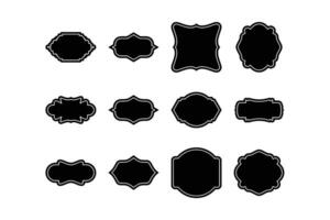 Label Frame Shape Glyph Line pictogram symbol visual illustration Set vector