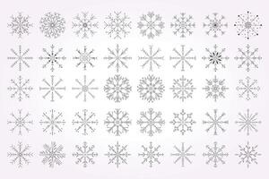 collection of snowflake template line art icon designs. crystal simple elements. snow pack design vector